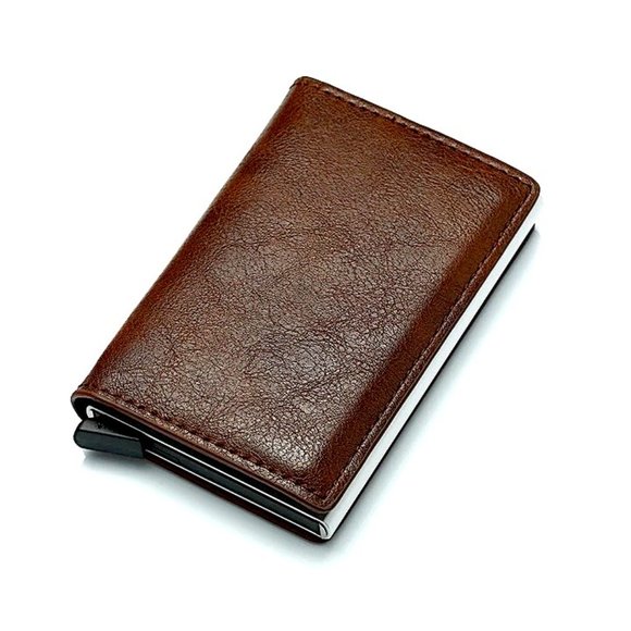 Mens RFID Blocking Leather Credit Card ID Holder Pop Up Slim Card Wallet - Picture 11 of 13